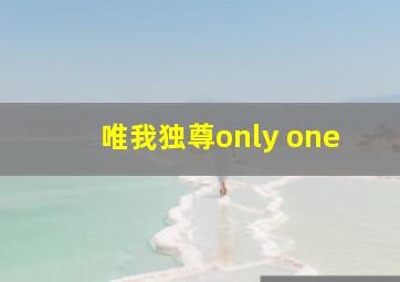 唯我独尊only one